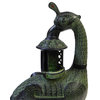 Chinese Green Black Ancient Bird Candle Display Vessel