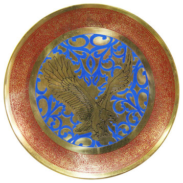 Natural Geo Flying Eagle Decorative Brass Accent Plate