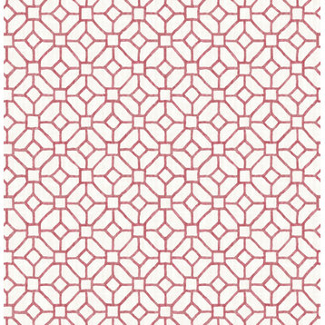 Gigi Ruby Geometric Wallpaper, Sample