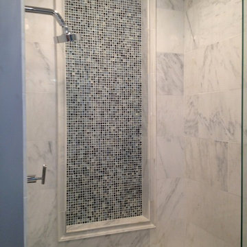 Brandy's Glass Mosaic and Marble Shower