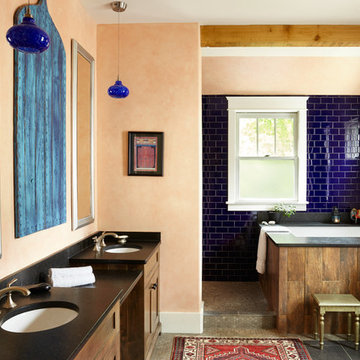 Master Bathroom with Moroccan Accents and Japanese Soaking Tub