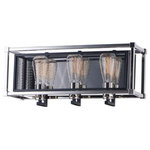 Maxim Lighting - Maxim Lighting 12153BKPN Refine, 3 Light Bath Vanity, Multi-Color - Industrial meets contemporary in this striking colRefine 3 Light Bath  Black/Polished NickeUL: Suitable for damp locations Energy Star Qualified: n/a ADA Certified: n/a  *Number of Lights: 3-*Wattage:60w E26 Medium Base bulb(s) *Bulb Included:No *Bulb Type:E26 Medium Base *Finish Type:Black/Polished Nickel