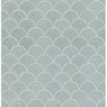Shaw CS99V Geoscape - 11" x 12" Fan Mosaic Wall Tile - Tile - Light Gray