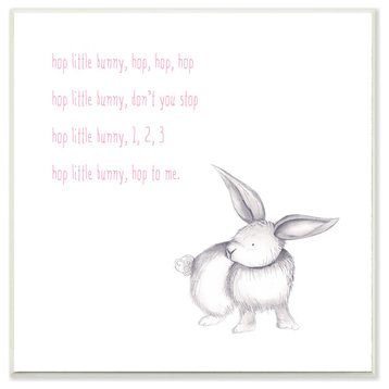 Hop Little Bunny Rhyme Rabbit Plaque, 12"x0.5"x12"