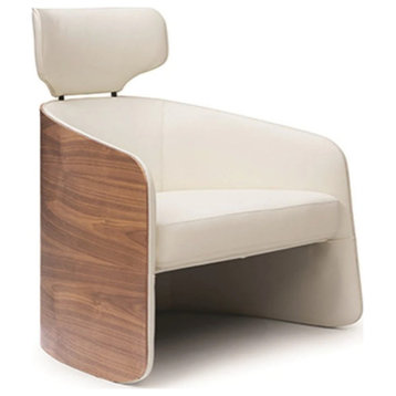 Mea Accent Chair, Top Grain, White Leather