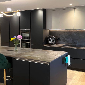 Black Contemporary Kitchen in Bromley