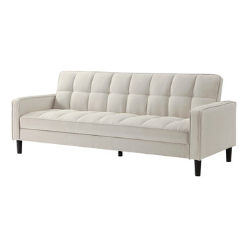 Loft Lyfe Paley Convertible Sofa Bed, With Storage, 85" Wide, Beige Linen