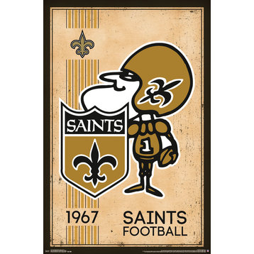 NFL New Orleans Saints, Retro Logo 14, 22.375"x34", Unframed Version