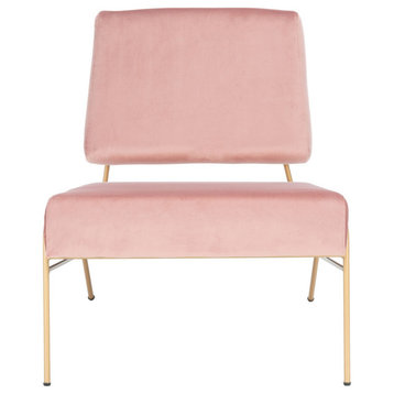 Safavieh Romilly Velvet Accent Chair, Dusty Rose/Gold