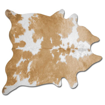 72" X 84" Tan And White Cowhide - Rug