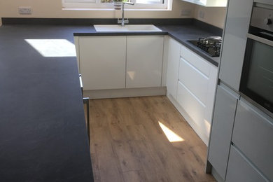 Kitchen installation and new laminate flooring