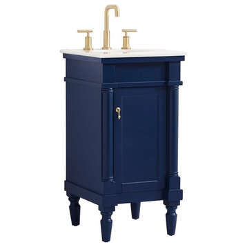 Elegant Decor Lexington 18.5" Solid Wood Single Bathroom Vanity in Blue