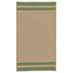 Colonial Mills - Denali End Stripe Indoor/Outdoor Rug Coastal DE45 Moss Green, 8'x10' - Understated show-stopper. Double-striped. Classic design matches your home. Put it under dining room table. Accentuate your sunroom. Refine your patio. Neutral base color. Muted accents.