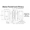FPL Manor Pocket Lock; Privacy (Bed/Bath), Antique Nickel