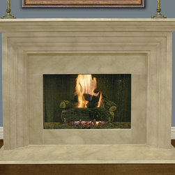 Nouvelle Corniche #307 Hand Carved Natural Stone Fireplace Mantel - Indoor Fireplaces