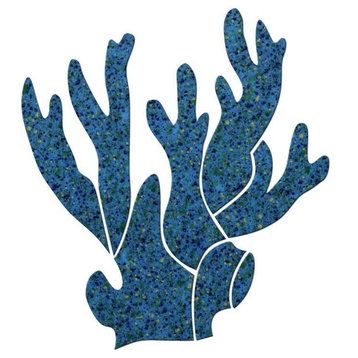 Coral Ceramic Swimming Pool Mosaic 25"x23", Blue