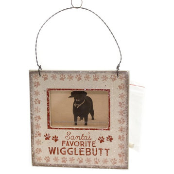 Christmas Wigglebutt Mini Frame Wood Santa Favorite Dog 36068