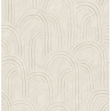 Cabo Cream Rippled Arches Wallpaper  Sample
