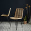 Rattan and Metal Dining Chairs, Set of 2