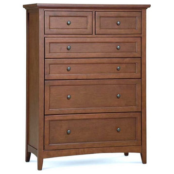 A-America Westlake 6-Drawer Transitional Wood Chest in Cherry Brown/Gunmetal