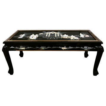 Claw Foot Coffee Table, Black Mother of Pearl Ladies