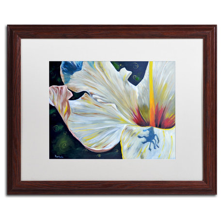 'Hibiscus' Art, 16x20, Wood Frame, White Mat