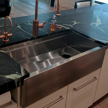 Brushed Stainless Steel workstation farmhouse sink