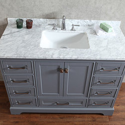 48 inch Gray Bathroom Vanity with Mirror - Bathroom Vanities And Sink Consoles