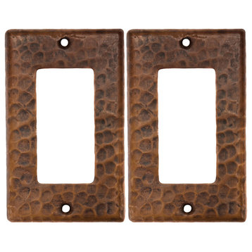 Copper Single Ground Fault/Rocker GFI Switchplate Covers, Set of 2