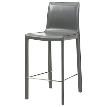 Coulson Recycled Leather Counter Stool, Anthracite (Set Of 2)