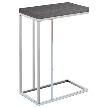 Accent Table, Gray With Chrome Metal