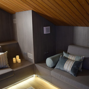 Inspiration for a small scandinavian home theater remodel in Moscow