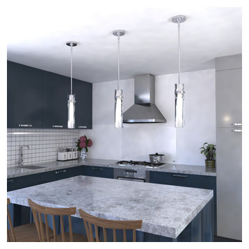 Vilo Satin Nickel Mini Pendant Ceiling Light White Glass