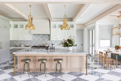 Inspiration for a large french country exposed beam kitchen remodel in Vancouver