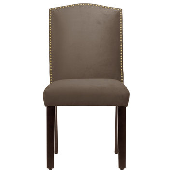 Powell Nail Button Camel Back Dining Chair, Mystere, Brown