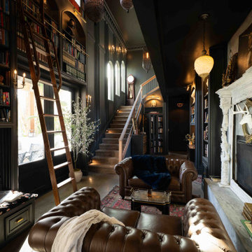 Dark Academia Library with Hidden Watercloset