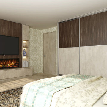 Wall Mounted TV Unit Fully Customised Cosy Cottage Bedroom by Inspired Elements