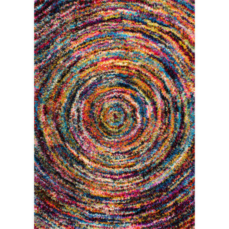Nuloom Contemporary Radiance Swirl Shag Rug, Multicolor 8'x10'