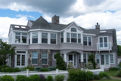Inspiration for a coastal exterior home remodel in Portland Maine