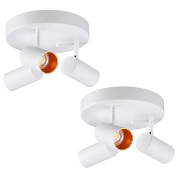 2 Pack 3 Light Ceiling Track Spotlights, 5 Color Temperature Selectable