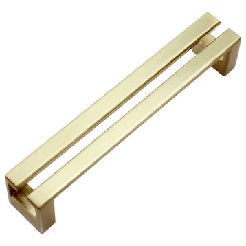 Dowell Series 3137 Handles, 128mm/5" CTC, 10-Pack, Brushed Brass