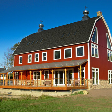 Rear deck overlooking pond