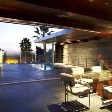 Rooftop Pool - Perimeter overflow waveless infinity edge glass tile mosaic pool