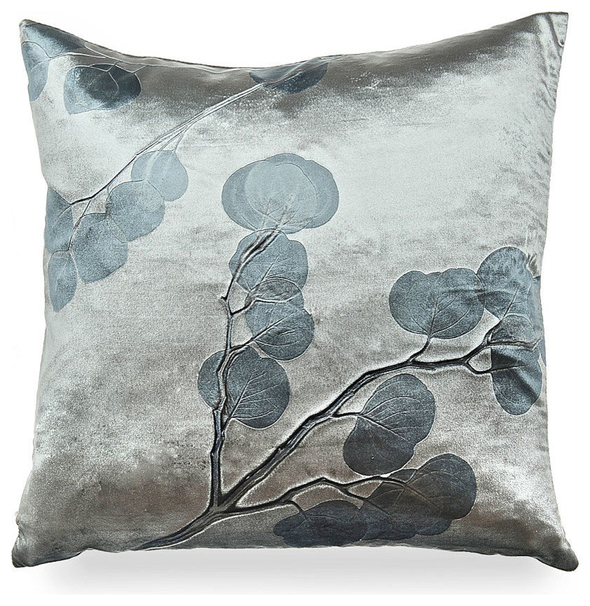 Indigo Eucalyptus on Cinder Pillow