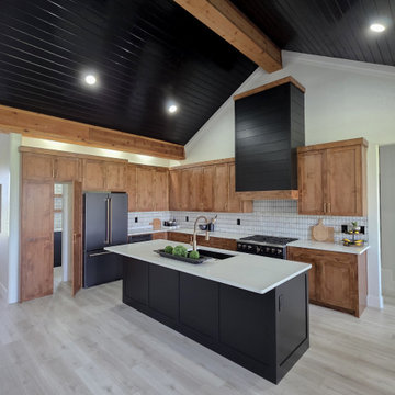 Two-Tone Custom Kitchen Cabinets with Built-In Vent Hood — Central Texas