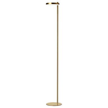 Fia 1 Light LED Floor Lamp, Aged Brass