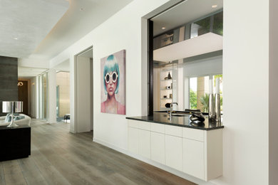 Inspiration for a contemporary home bar remodel in Tampa