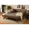 Bowery Hill Wood Daybed with Pop Up Trundle in Walnut Brown Finish