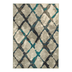 Oriental Weavers Highlands Contemporary Rug, Gray, 6'7"x9'6"