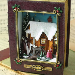 Storybook Christmas Cottage Diorama Music Box - Holiday Accents And Figurines